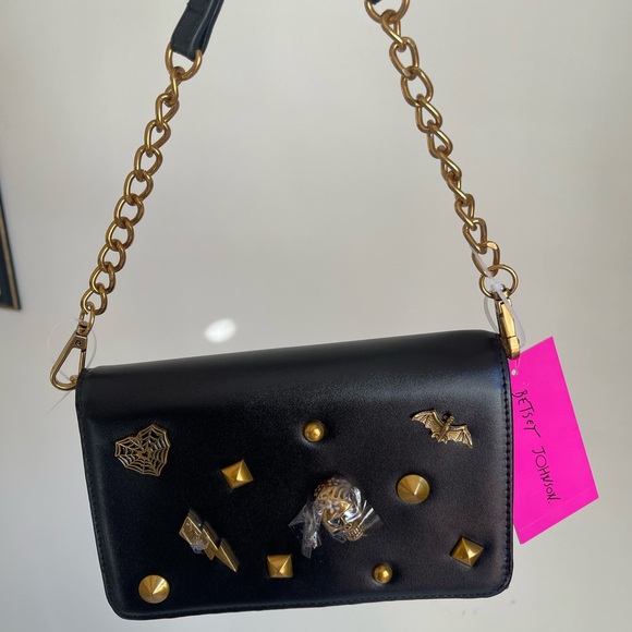 Betsy Johnson Spooky Gold Embellished Bag - Picture 1 of 9